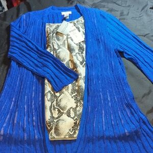 Chico's Electric Blue Camisole New With Tags Beautiful See-through....